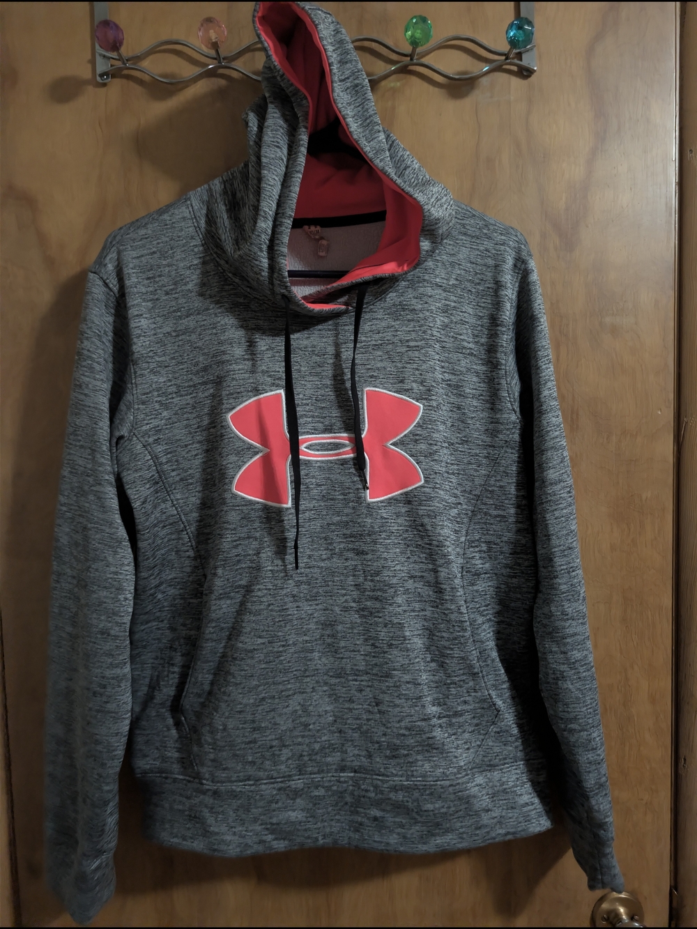 Under Armour Gray Crewneck Hoodie with Pink Logo